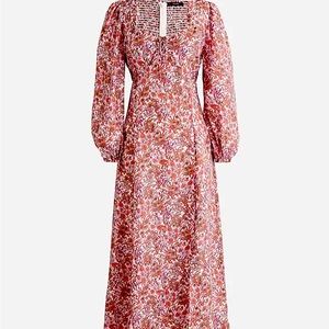 Sweetheart long-sleeve midi dress in fête floral size 8